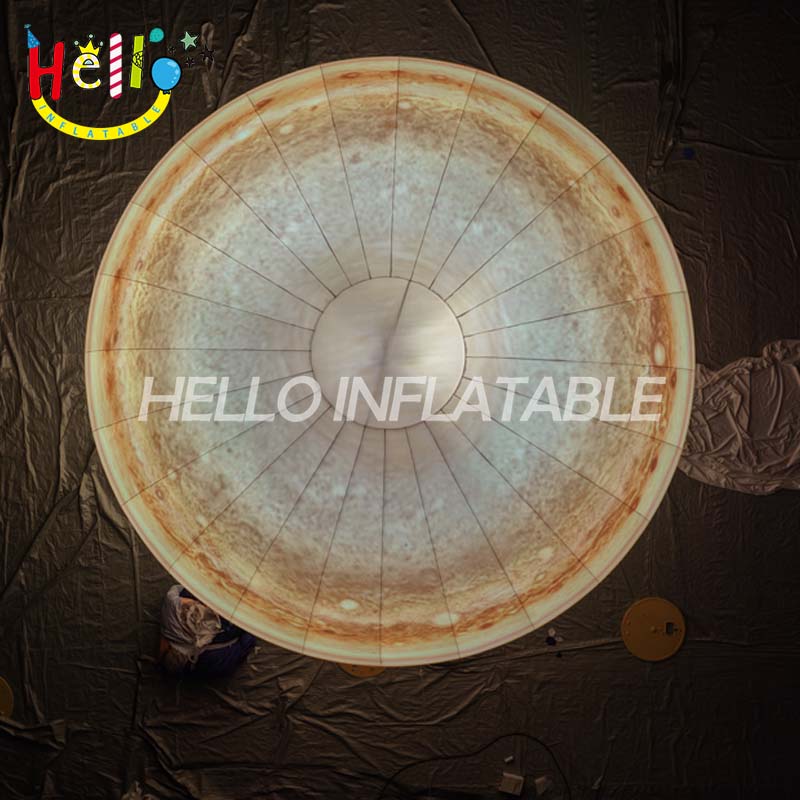 Giant LED Inflatable Jupiter Planet Sphere, Custom Large Glowing Jupiter Ball for Space Theme Event Decoration and Advertising Display