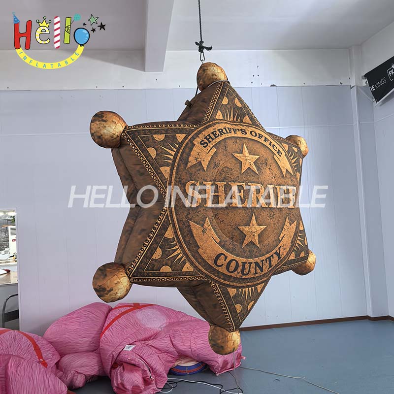 Giant Custom Inflatable Sheriff Star Badge Prop, Large Western Law Enforcement Decoration for Cowboy Theme Party and Event Display插图1 Giant Custom Inflatable Sheriff Star Badge Prop, Large Western Law Enforcement Decoration for Cowboy Theme Party and Event Display