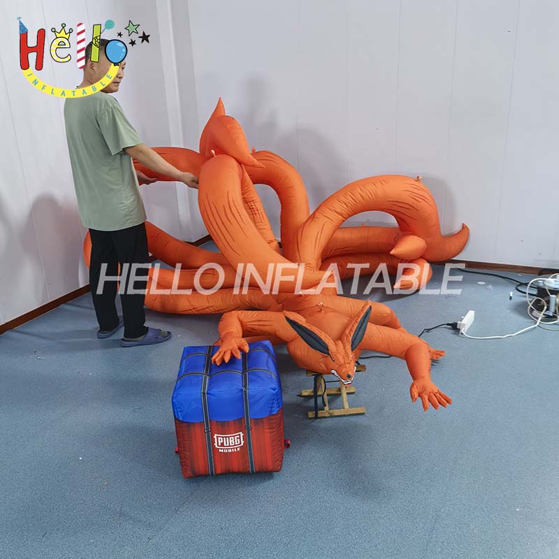Giant Custom Inflatable Nine-Tailed Fox Kurama, Large Naruto Anime Creature Mascot for Comic-Con and Event Decoration插图 Giant Custom Inflatable Nine-Tailed Fox Kurama, Large Naruto Anime Creature Mascot for Comic-Con and Event Decoration