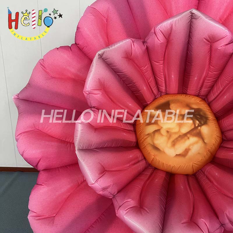 Giant Custom Inflatable Pink Flower Prop, Large Tropical Hibiscus Model for Hawaiian Theme Party, Wedding, and Event Decoration