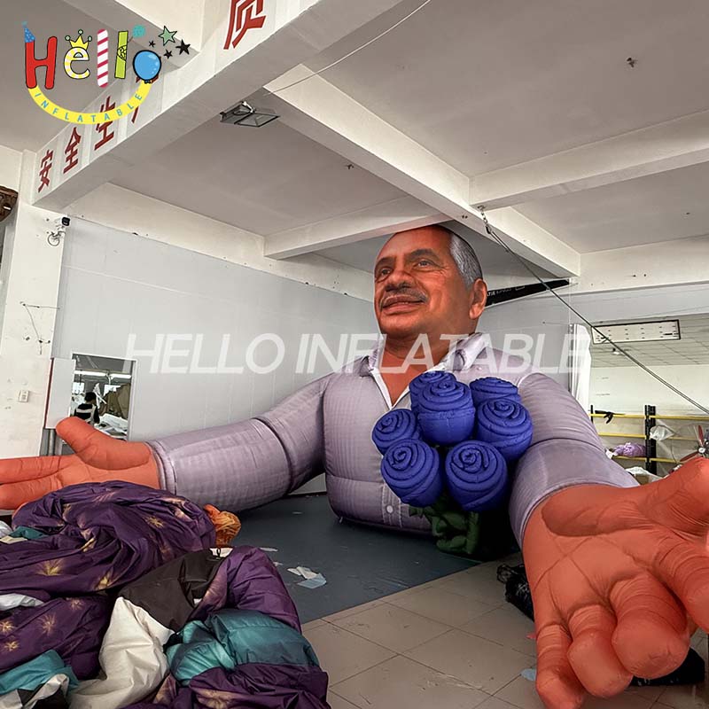 Custom Giant Inflatable Realistic Man Figure with Rose Bouquet, Personalized Life-Size Character Mascot for Corporate Event and Brand Promotion插图1 Custom Giant Inflatable Realistic Man Figure with Rose Bouquet, Personalized Life-Size Character Mascot for Corporate Event and Brand Promotion