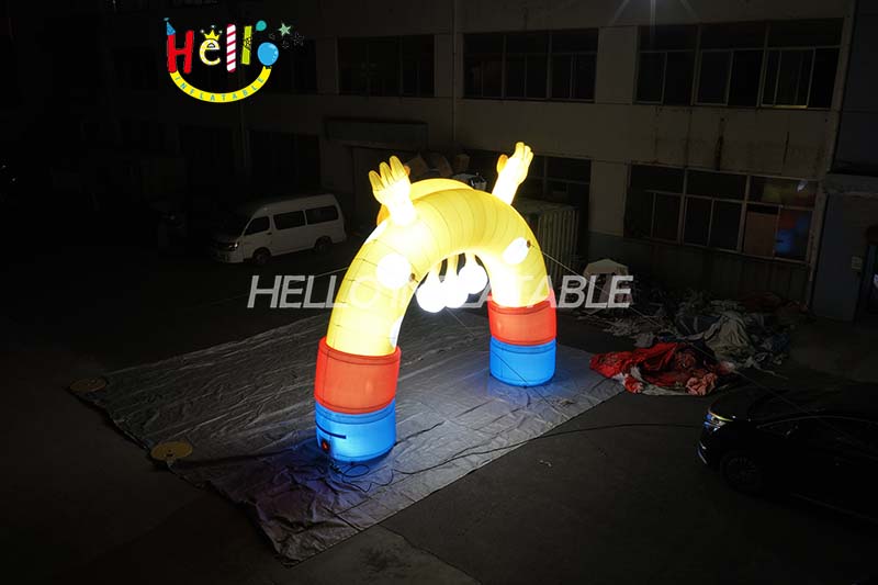 Giant LED Inflatable Monster Archway, Custom Large Glowing Cartoon Character Entrance for Advertising and Event Decoration