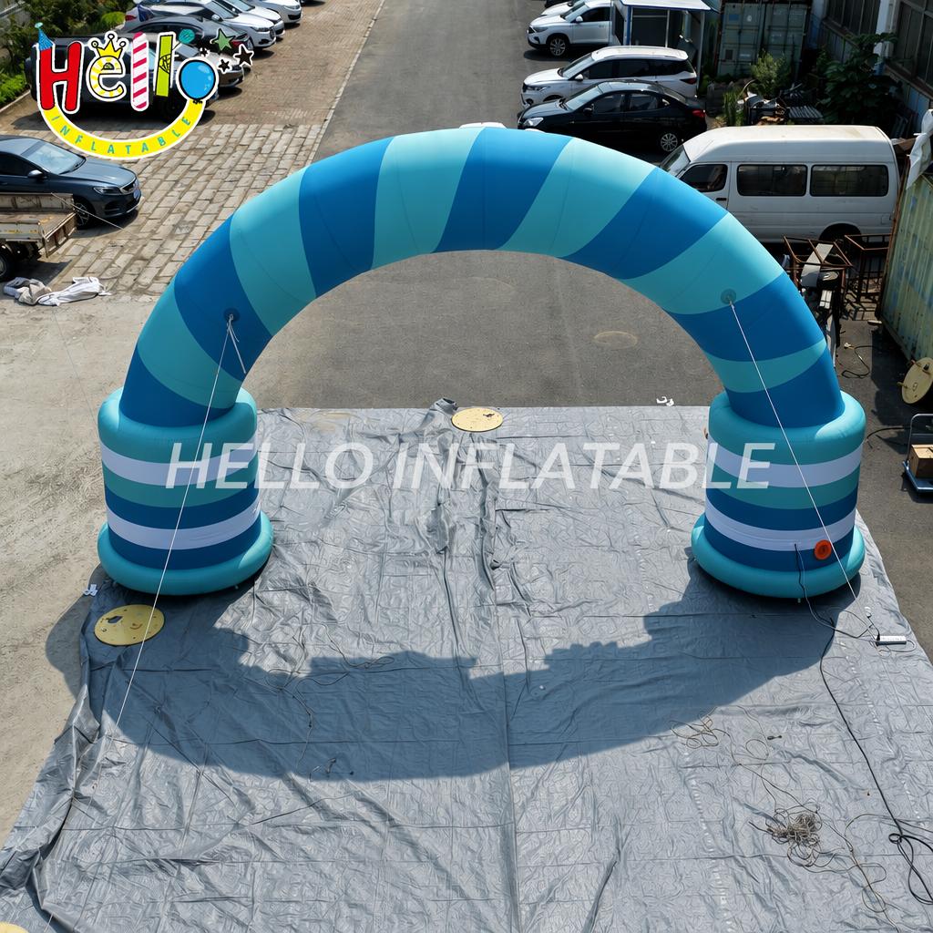Wonderland Fun Fest Theme Blue Striped Entrance Gate With 3D Flowers For Carnival Fair Festival Inflatable Arch插图2 Wonderland Fun Fest Theme Blue Striped Entrance Gate With 3D Flowers For Carnival Fair Festival Inflatable Arch