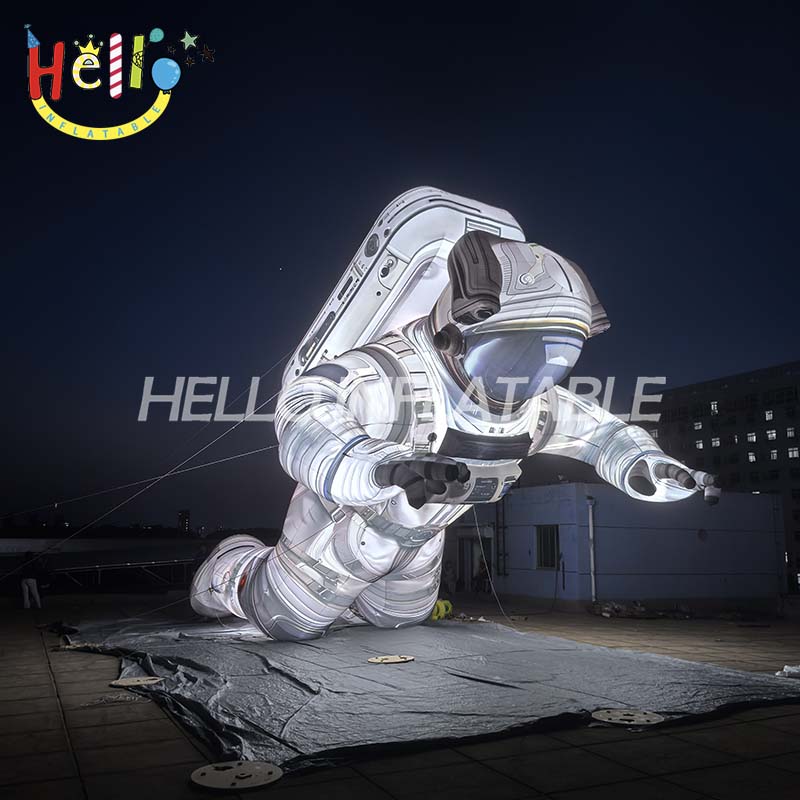 Giant LED Inflatable Astronaut Spaceman Mascot, Custom Large Glowing Spacewalker for Advertising and Space Theme Event Decoration