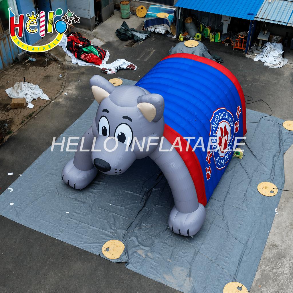 Custom Logo Print Grey Bear Mascot Entrance Archway For Football Rugby Basketball School Sports Inflatable Sports Tunnels插图 Custom Logo Print Grey Bear Mascot Entrance Archway For Football Rugby Basketball School Sports Inflatable Sports Tunnels