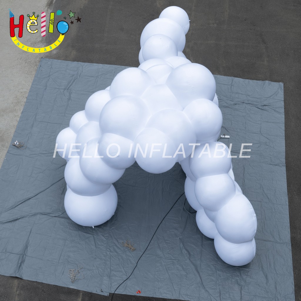 Creative White Balloon Cluster Shape Entrance Gate for Art Exhibition Photography Background Giant Inflatable Decoration