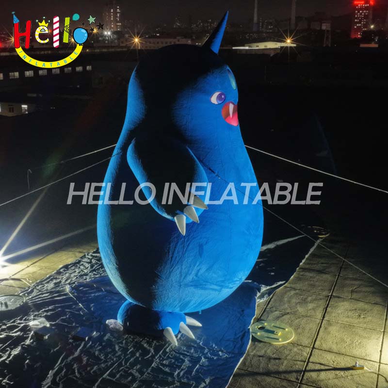 Giant LED Inflatable Blue Monster Mascot with Horn, Custom Large Glowing Cartoon Creature for Outdoor Advertising and Event Decoration插图2 Giant LED Inflatable Blue Monster Mascot with Horn, Custom Large Glowing Cartoon Creature for Outdoor Advertising and Event Decoration