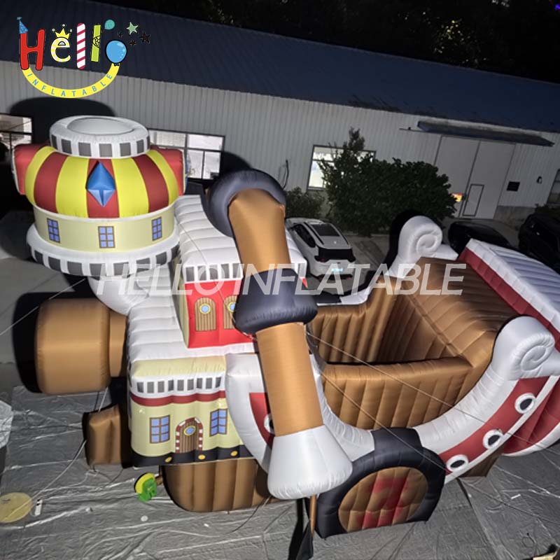 Giant LED Inflatable Thousand Sunny Pirate Ship, Custom Large One Piece Anime Boat for Event Decoration and Advertising