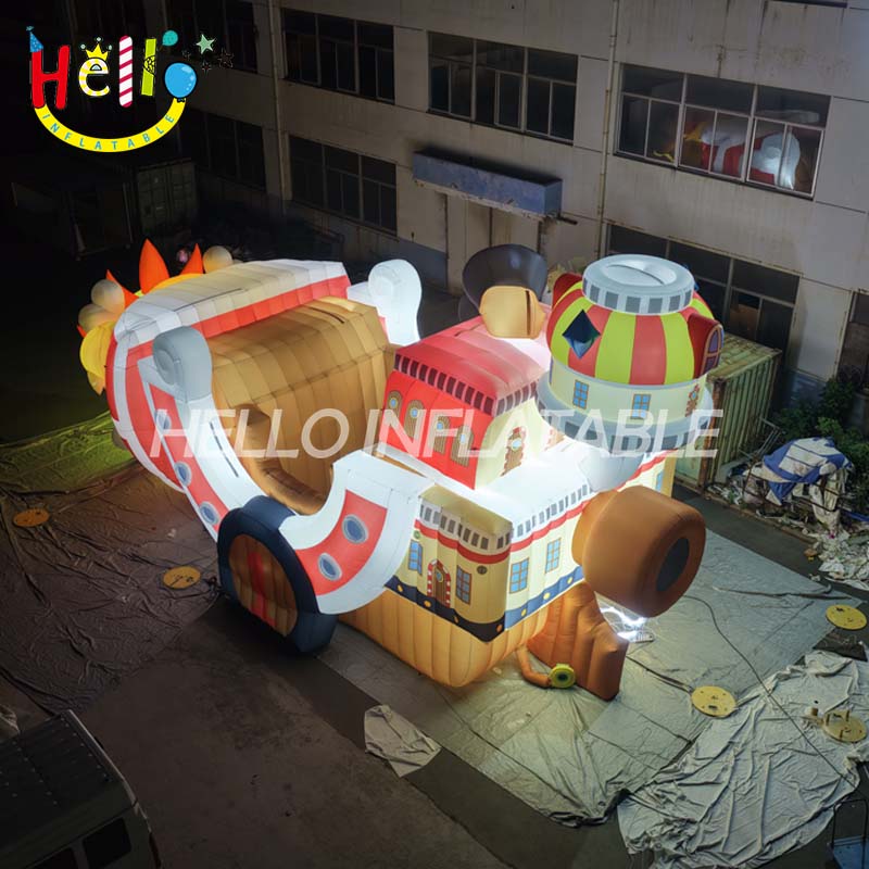 Giant LED Inflatable Thousand Sunny Pirate Ship, Custom Large One Piece Anime Boat for Event Decoration and Advertising