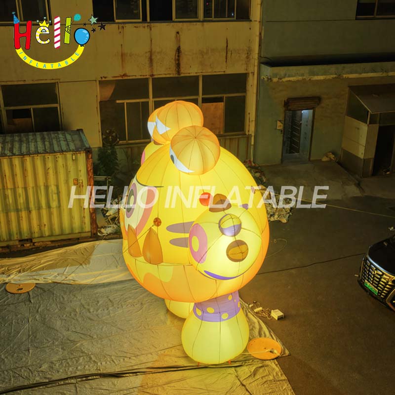 Giant LED Inflatable Multi-Eyed Monster Mascot, Custom Large Yellow Cartoon Alien Creature for Event Decoration and Night Advertising