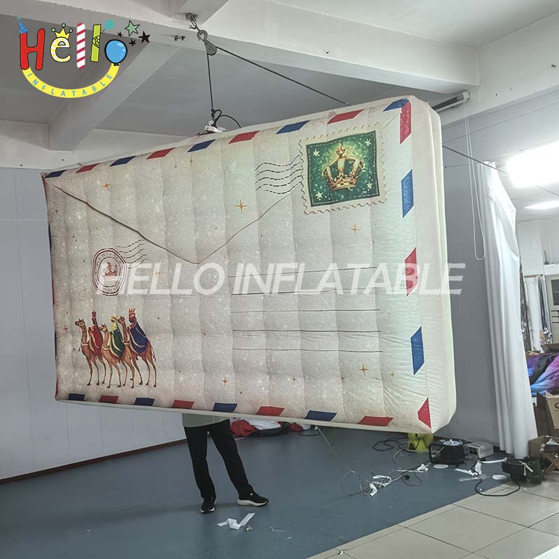 Giant Custom Inflatable Three Kings Day Postcard, Large Airmail Envelope Decoration with Wise Men Camel Design for Epiphany Events and Celebration
