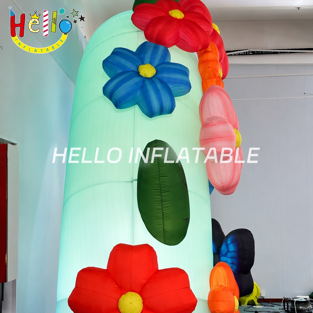Giant LED Lighted 3D Butterfly Flower Decorated Inflatable Archway for Wedding Garden Party Event Inflatable Arch