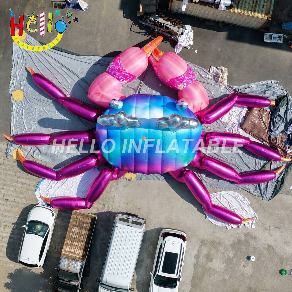 Custom Logo Large Scale Vivid Colorful Sea Animal Crab Figure for Beach Event Brand Promotion Advertising Inflatables