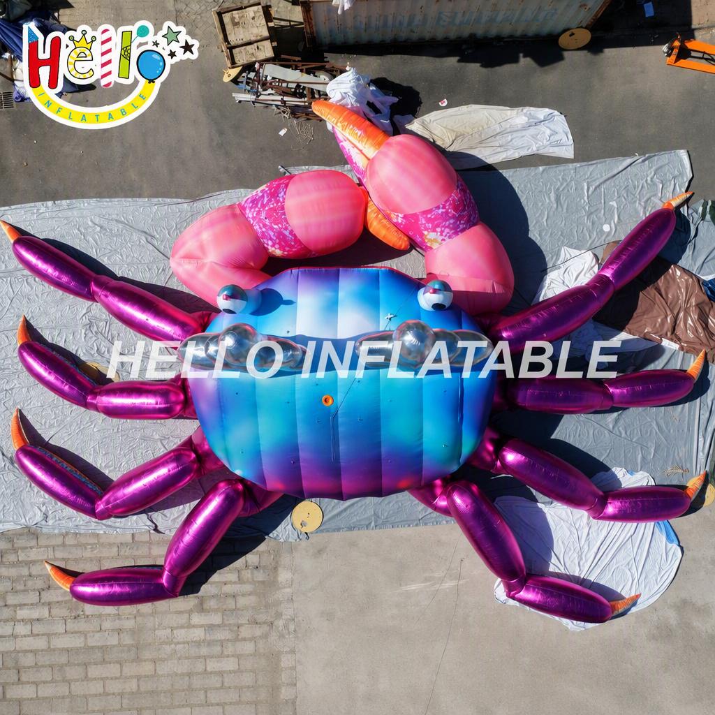 Custom Logo Large Scale Vivid Colorful Sea Animal Crab Figure for Beach Event Brand Promotion Advertising Inflatables