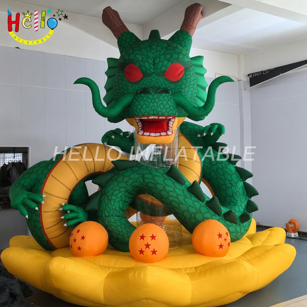 Large Scale Mythical Green Dragon Figure With Orange Star Balls For Business Brand Promotion Inflatable Mascot插图 Large Scale Mythical Green Dragon Figure With Orange Star Balls For Business Brand Promotion Inflatable Mascot