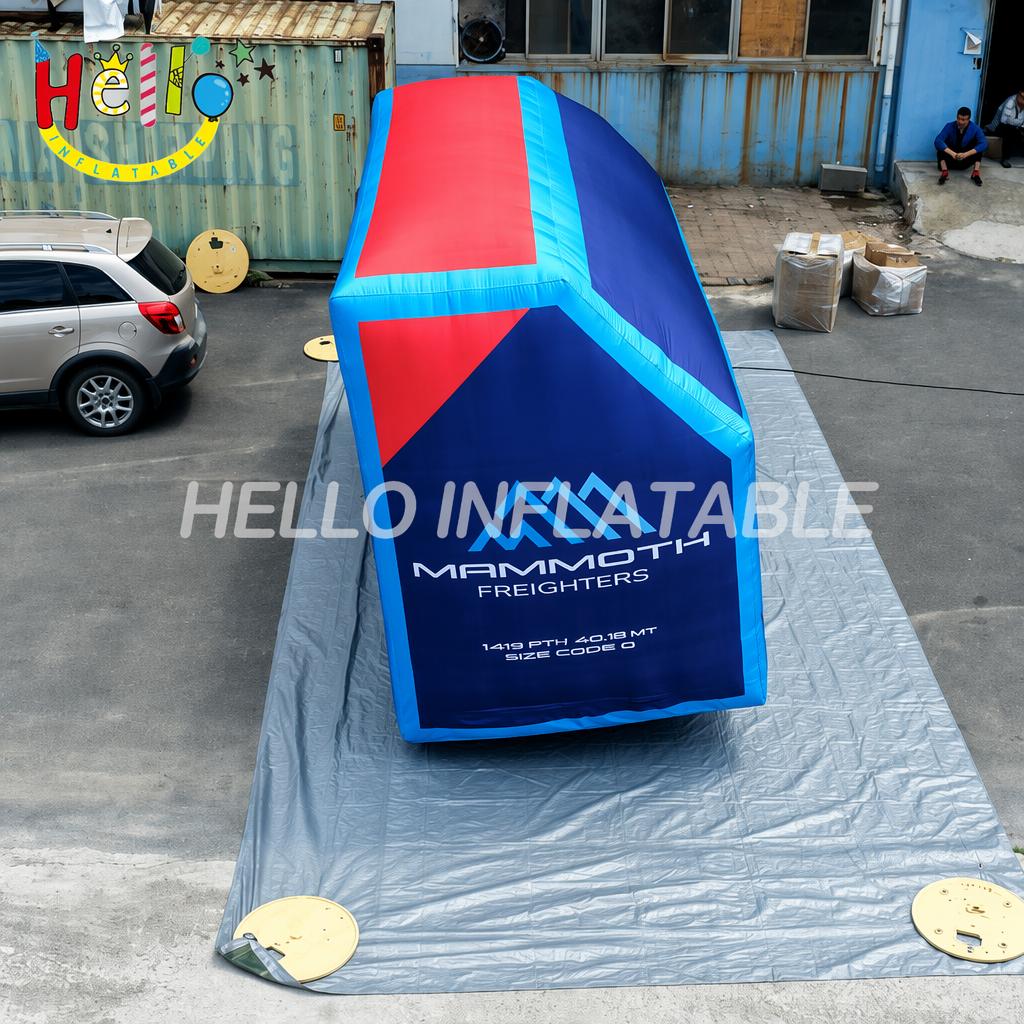 Custom Logo Large Scale Blue Promotional Cube For Outdoor Event Exhibition Booth Mammoth Freighters Advertising Inflatables