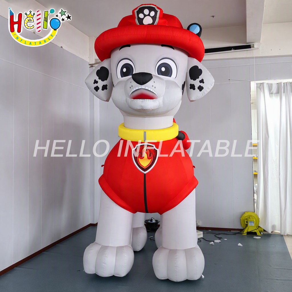 Custom Logo Fire Rescue Puppy Dog Character for Kids Birthday Party Event Opening Ceremony Advertising Inflatables