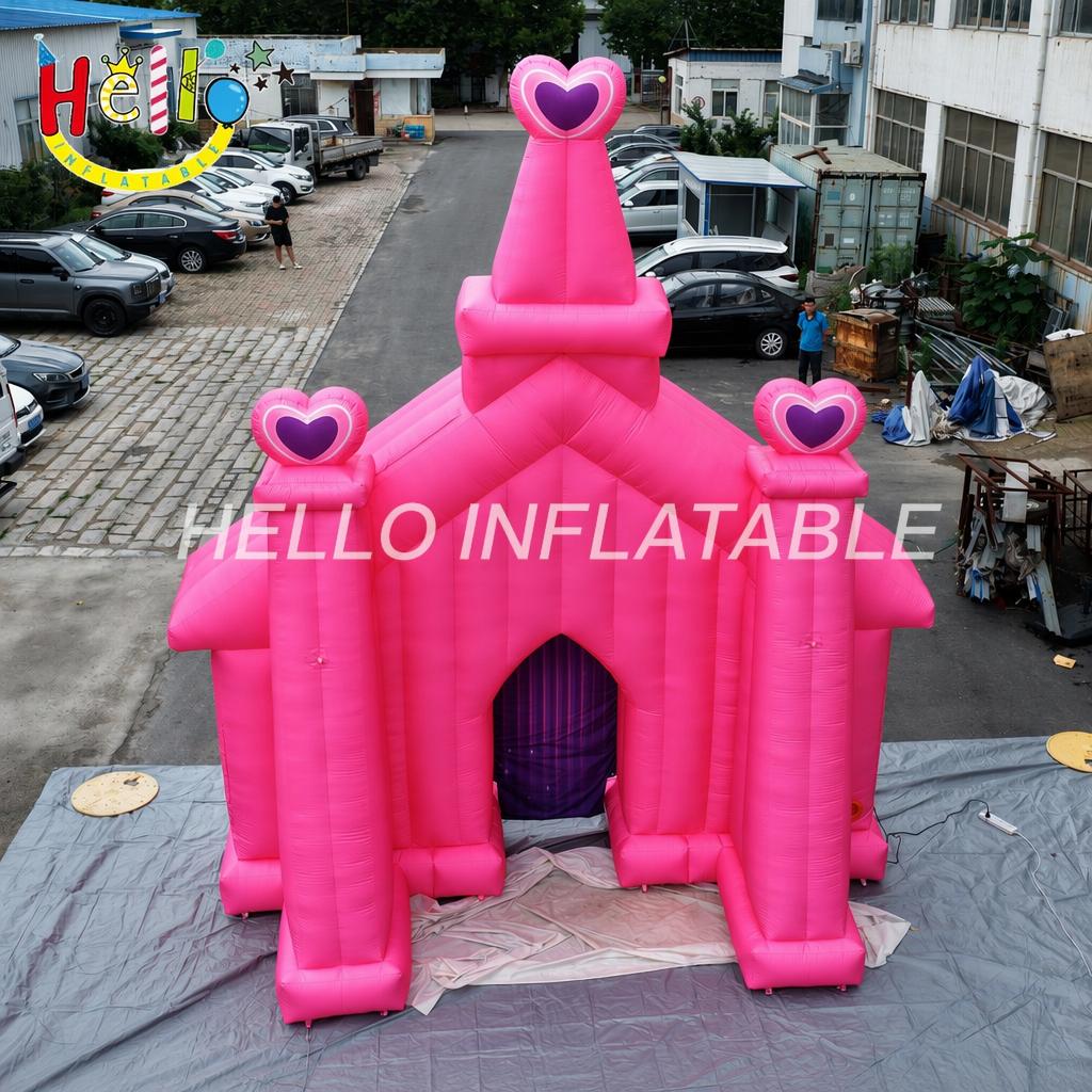 Giant Pink Las Vegas Style Wedding Chapelle Portable Blow Up Church for Marriage Event Party Inflatable Wedding Tent