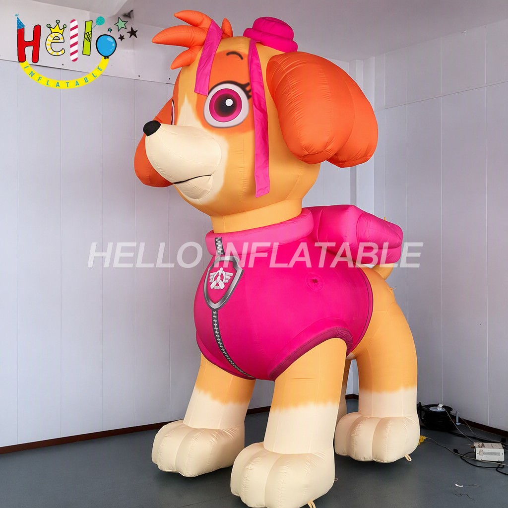 Giant Pink Pilot Puppy Dog Character for Kids Birthday Party Event Opening Ceremony Advertising Inflatables