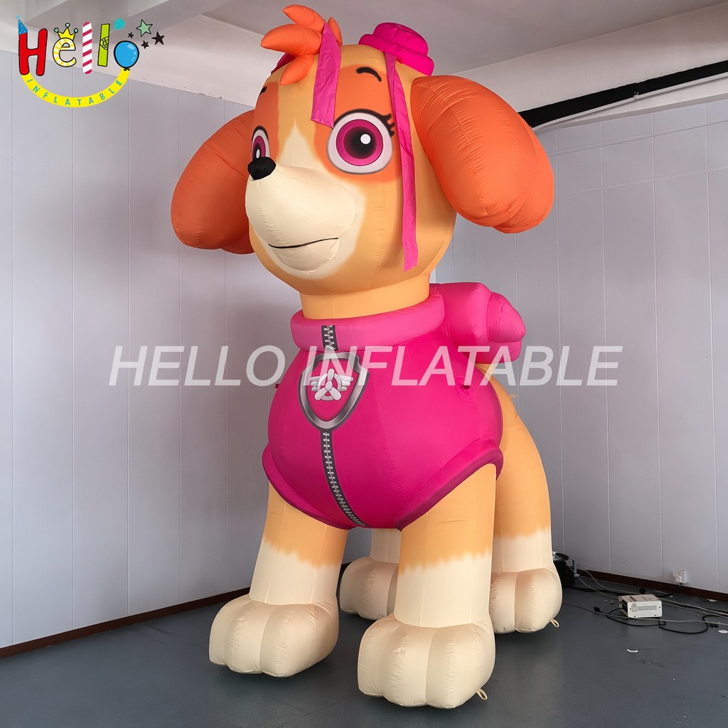 Giant Pink Pilot Puppy Dog Character for Kids Birthday Party Event Opening Ceremony Advertising Inflatables