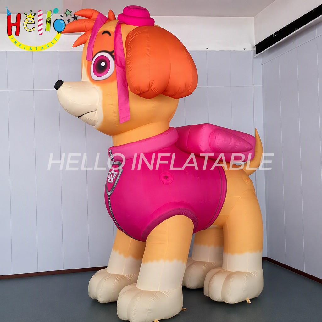 Giant Pink Pilot Puppy Dog Character for Kids Birthday Party Event Opening Ceremony Advertising Inflatables