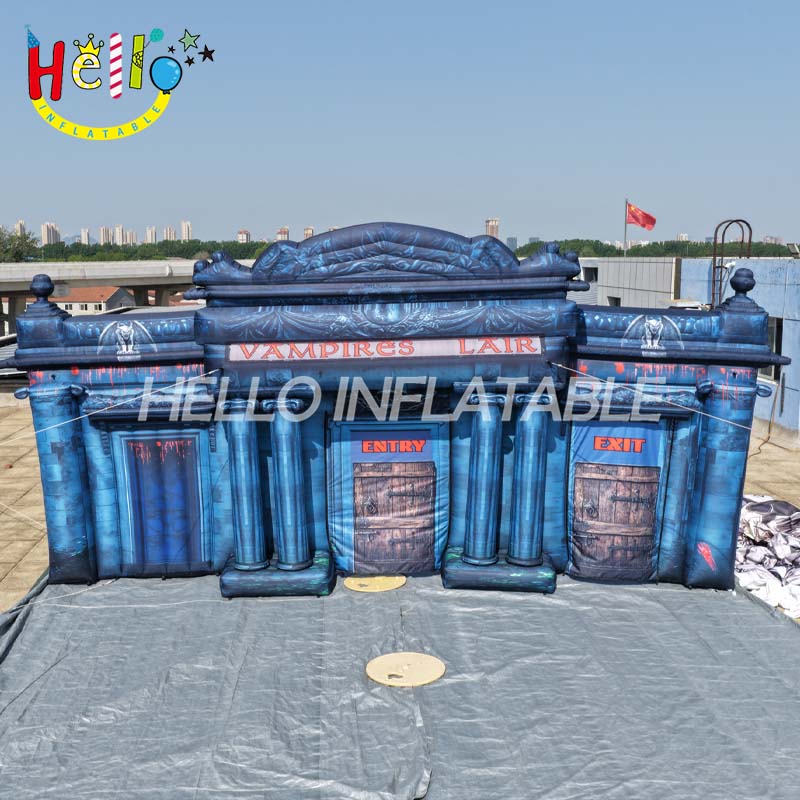 Giant Custom Inflatable Haunted House Entrance, Large Vampire Lair Walkthrough Maze for Halloween Events and Advertising
