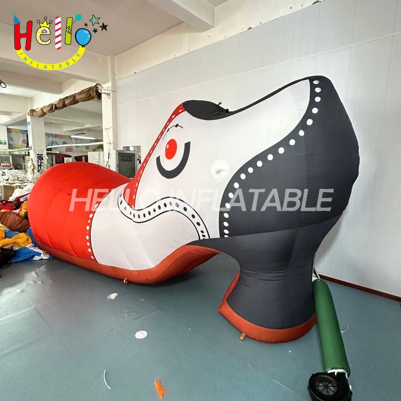 Giant Custom Inflatable High Heel Shoe with Cute Face, Large Fashion Shoe Model for Store Display and Women's Event Decoration