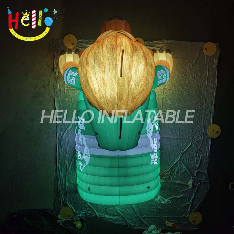 Giant Custom Inflatable Lion Head Sports Tunnel with LED Lighting, Large Run-Through Entrance Arch for Football Games and School Mascots