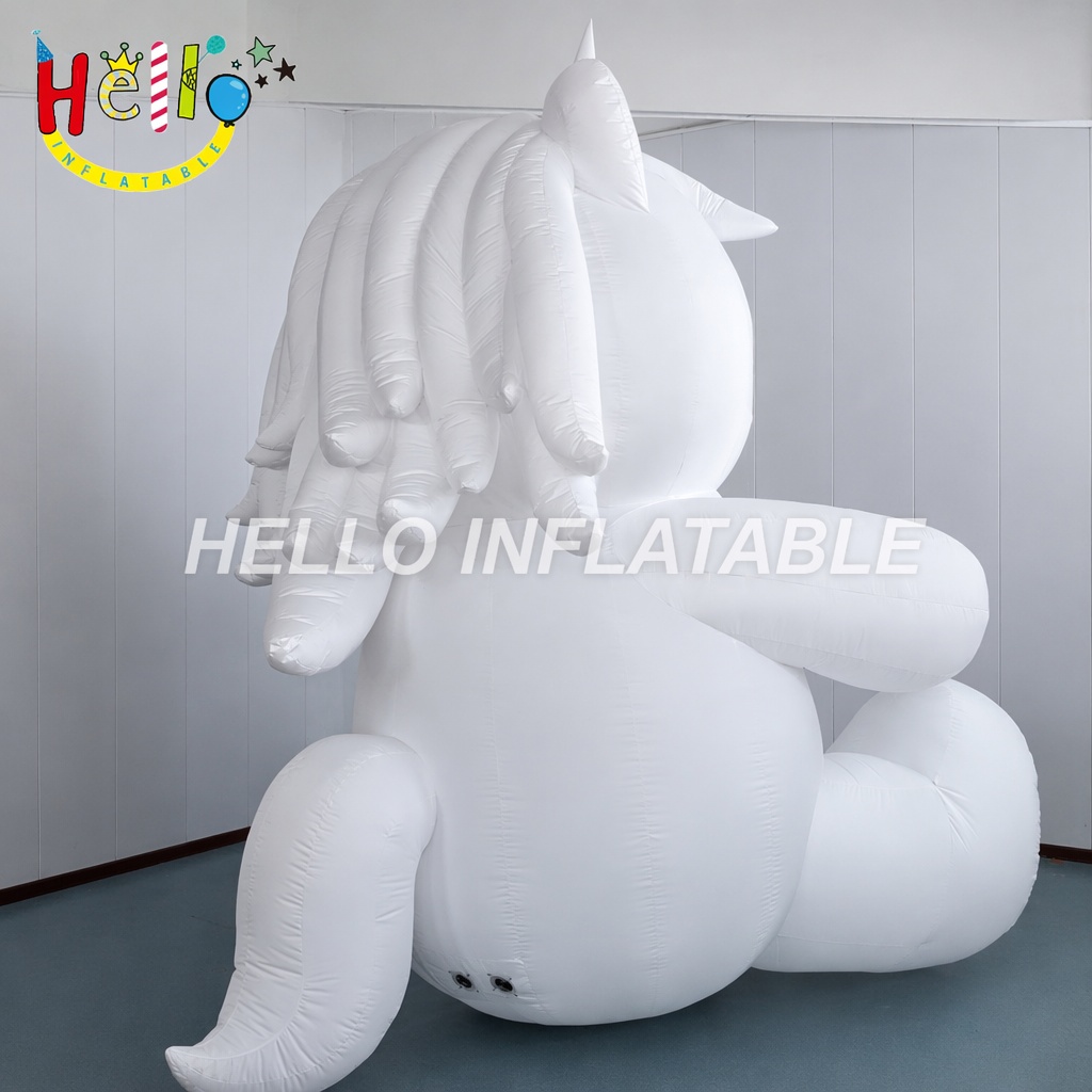 White Cartoon Animal Unicorn Shape Walking Act Blow Up Suit For Adults Parade Event Inflatable Mascot Costume插图4 White Cartoon Animal Unicorn Shape Walking Act Blow Up Suit For Adults Parade Event Inflatable Mascot Costume