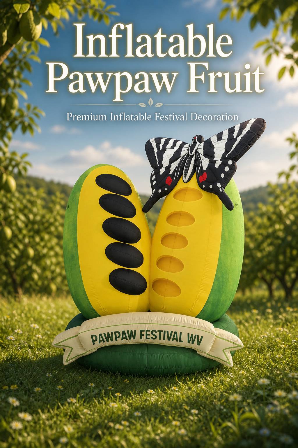 Giant Custom Pawpaw Fruit Inflatable Model with Sliced Interior Seeds for Outdoor Festival Decoration Display插图 Giant Custom Pawpaw Fruit Inflatable Model with Sliced Interior Seeds for Outdoor Festival Decoration Display