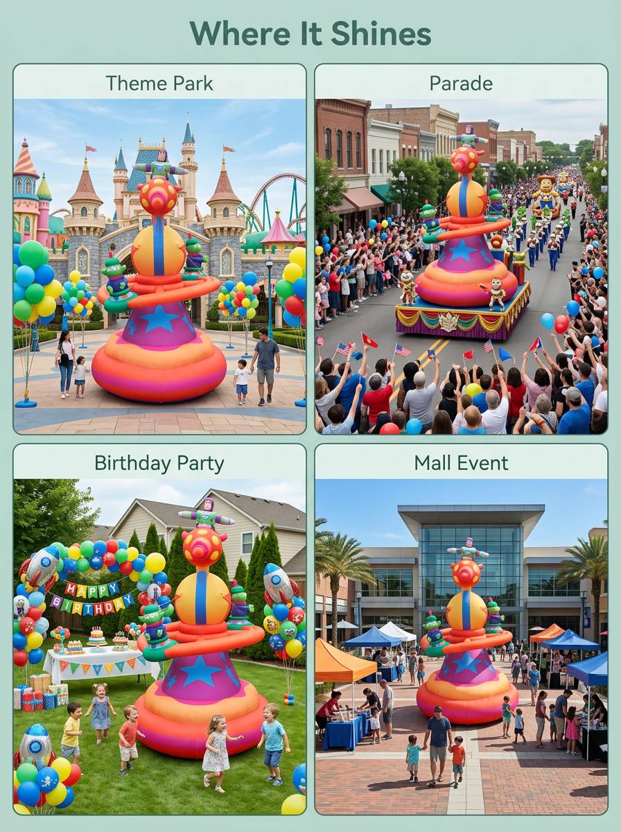 Giant Space Ranger Inflatable Tower with Wings Alien Characters for Kids Theme Park Outdoor Decoration插图 Giant Space Ranger Inflatable Tower with Wings Alien Characters for Kids Theme Park Outdoor Decoration
