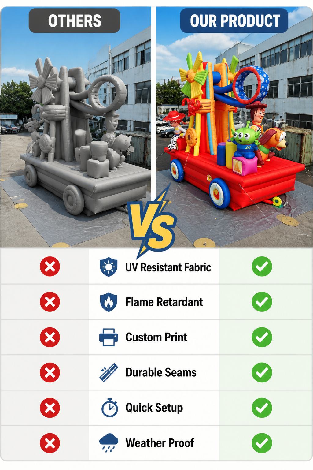 Giant Cartoon Parade Float Inflatable with Cowgirl Cowboy Characters Windmill for Kids Theme Park Outdoor Decoration