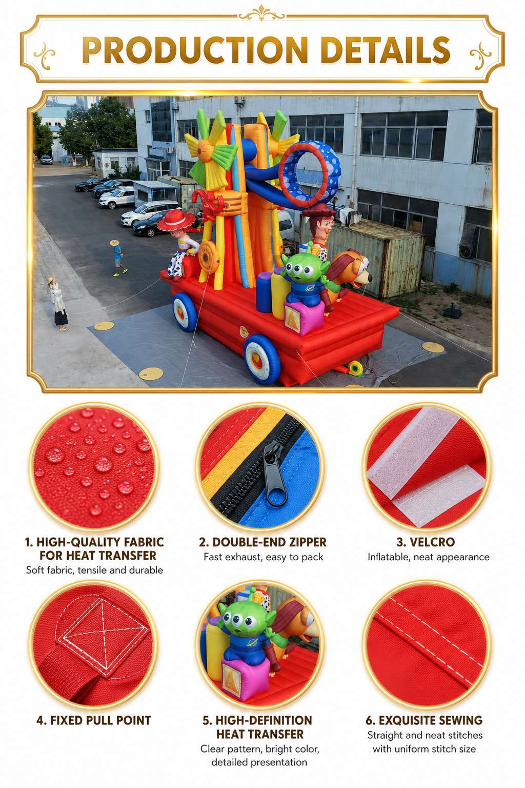 Giant Cartoon Parade Float Inflatable with Cowgirl Cowboy Characters Windmill for Kids Theme Park Outdoor Decoration