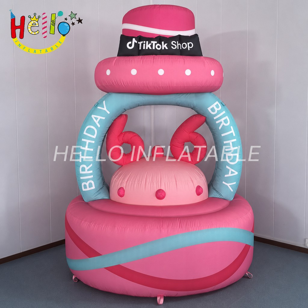 Large Scale Blow Up Birthday Party Archway with 3D Numbers and Ring for Shopping Mall Grand Opening Anniversary Giant Inflatable Decoration