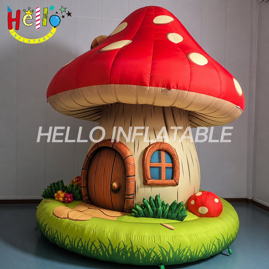 Outdoor Durable Huge Mushroom Cottage Inflatable with Colorful Flowers for Carnival Festival Garden Party Giant Inflatable Decoration