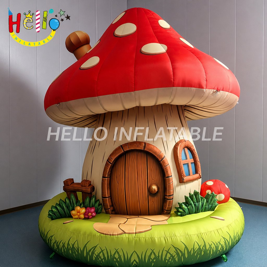 Outdoor Durable Huge Mushroom Cottage Inflatable with Colorful Flowers for Carnival Festival Garden Party Giant Inflatable Decoration