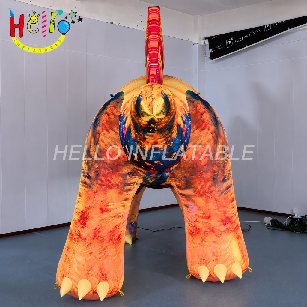 Giant Realistic Marbled Texture Stegosaurus Inflatable Dinosaur with 7 Back Plates Spiked Tail for Museum Exhibition Display Inflatable Dinosaur