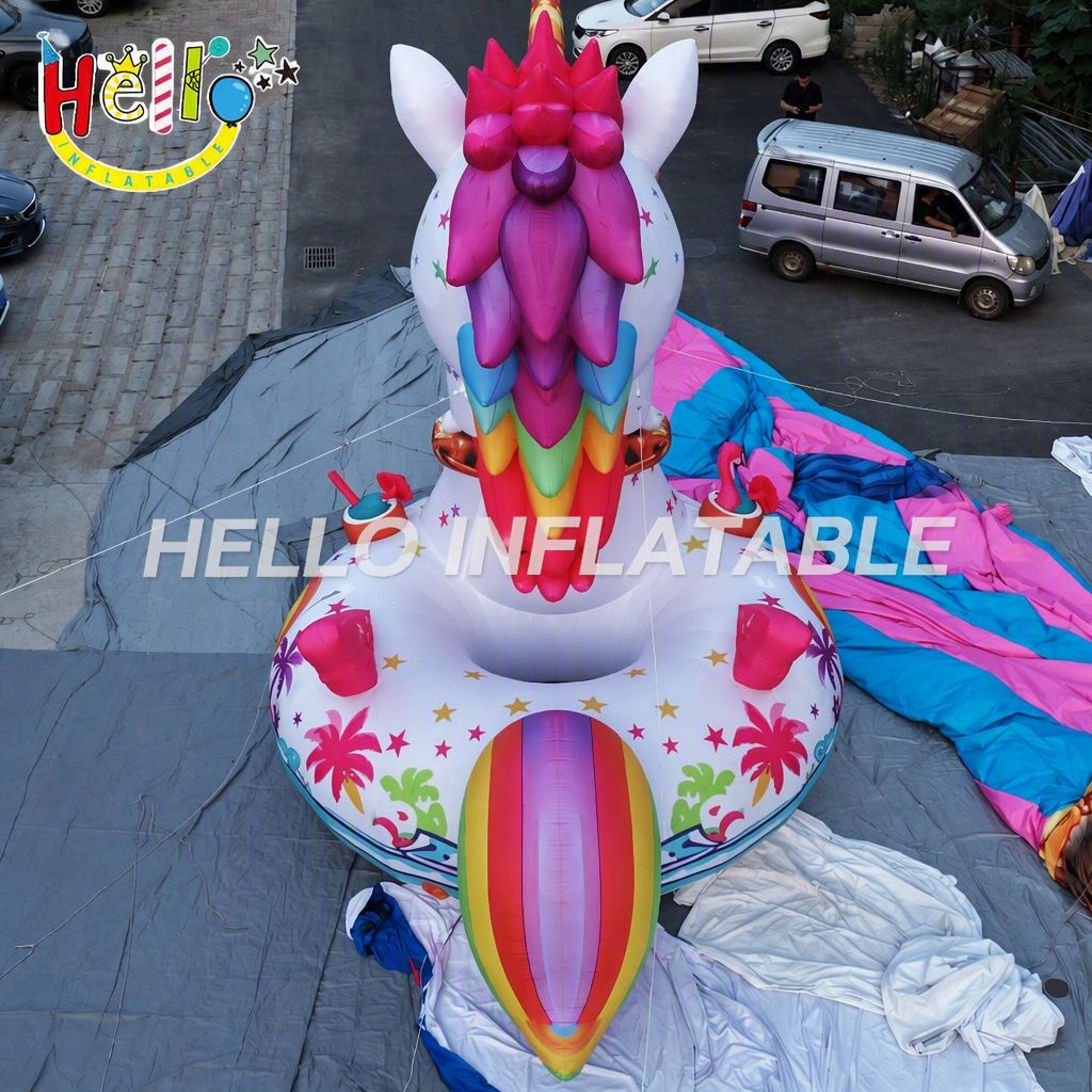 Giant Novelty Unicorn Duck Hybrid Inflatable with Star Sunglasses Disco Ball Necklace for Pool Party Summer Event Advertising Inflatables