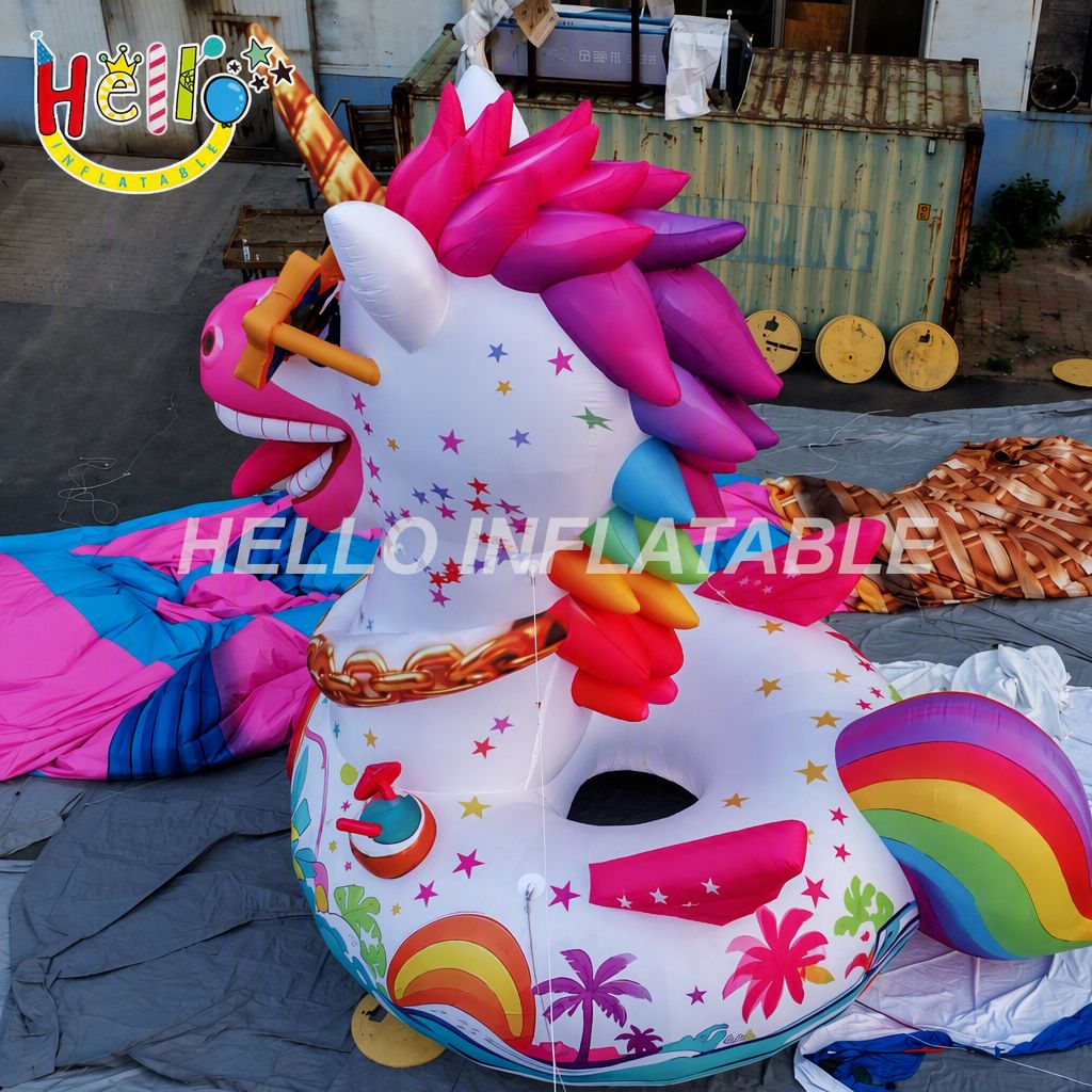 Giant Novelty Unicorn Duck Hybrid Inflatable with Star Sunglasses Disco Ball Necklace for Pool Party Summer Event Advertising Inflatables