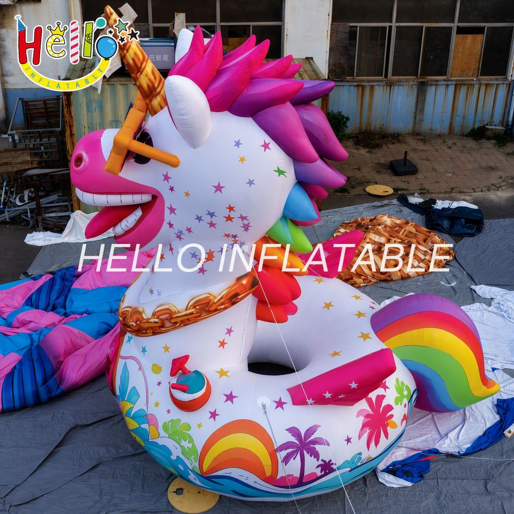 Giant Novelty Unicorn Duck Hybrid Inflatable with Star Sunglasses Disco Ball Necklace for Pool Party Summer Event Advertising Inflatables