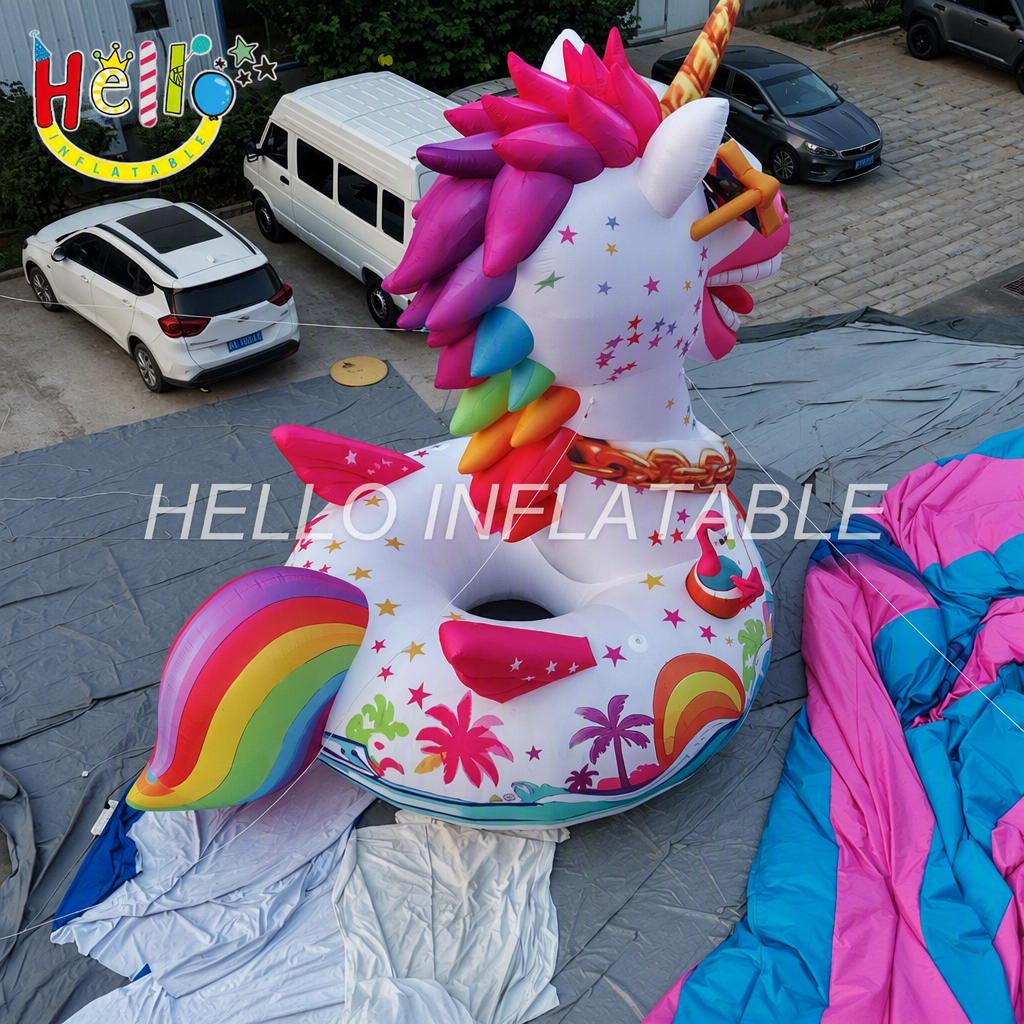 Giant Novelty Unicorn Duck Hybrid Inflatable with Star Sunglasses Disco Ball Necklace for Pool Party Summer Event Advertising Inflatables