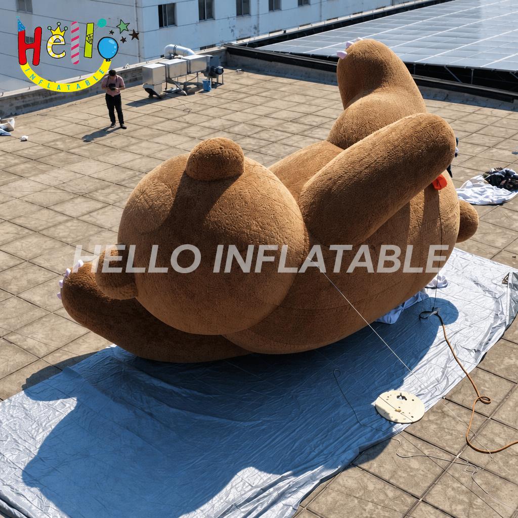 Giant Plush Teddy Bear Inflatable with White Snout for Building Rooftop Advertising Display Branding Advertising Inflatables