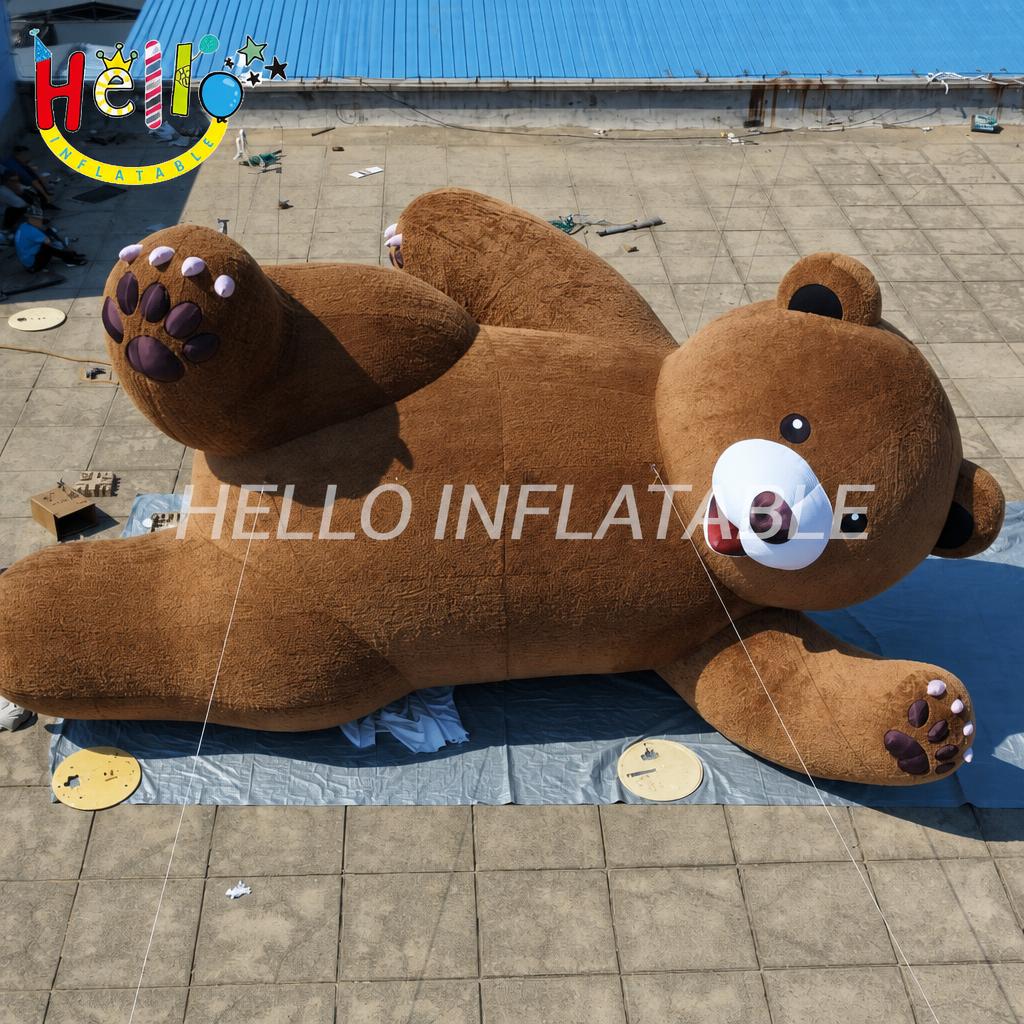 Giant Plush Teddy Bear Inflatable with White Snout for Building Rooftop Advertising Display Branding Advertising Inflatables