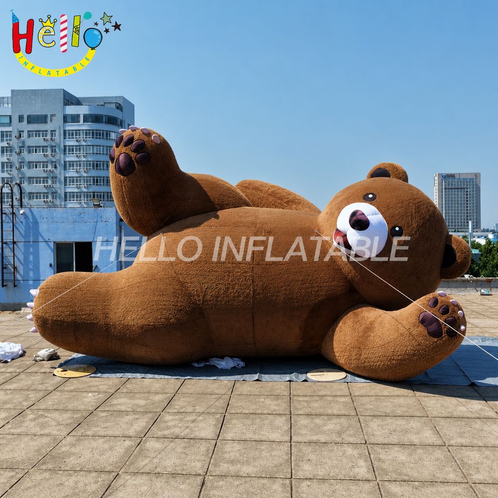 Giant Plush Teddy Bear Inflatable with White Snout for Building Rooftop Advertising Display Branding Advertising Inflatables插图 Giant Plush Teddy Bear Inflatable with White Snout for Building Rooftop Advertising Display Branding Advertising Inflatables