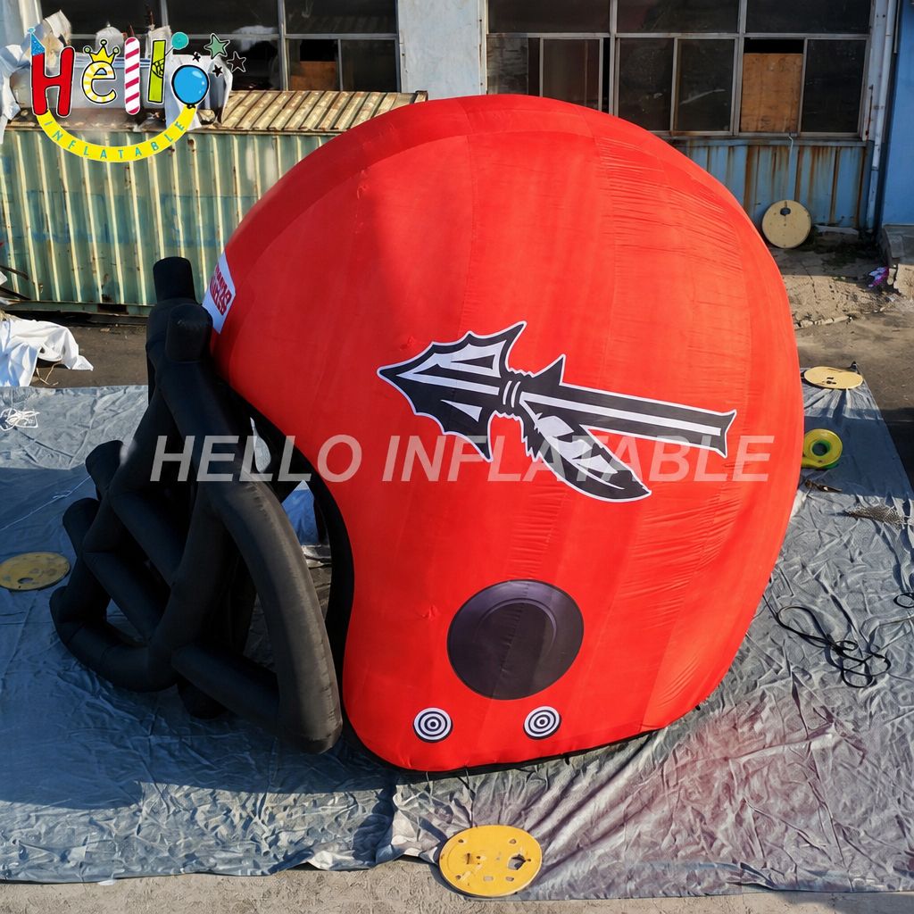 Large Scale Blow Up American Football Helmet Model with Team Logo for Stadium Tailgate Party Sports Event Inflatable Sports Tunnels