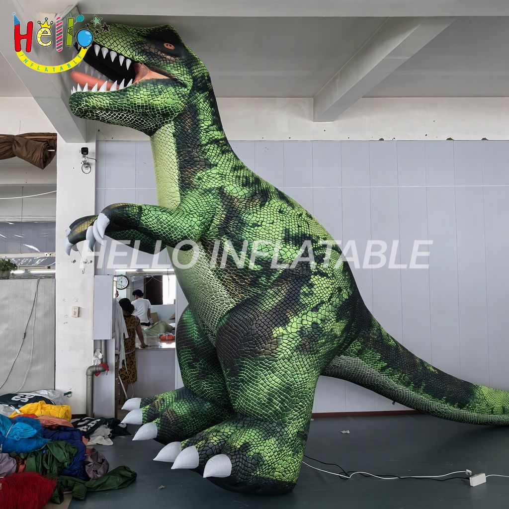 Large Scale Illuminated T-Rex Prehistoric Animal Figure with Hexagon Scales for Theme Park Jurassic Attraction Inflatable Animal