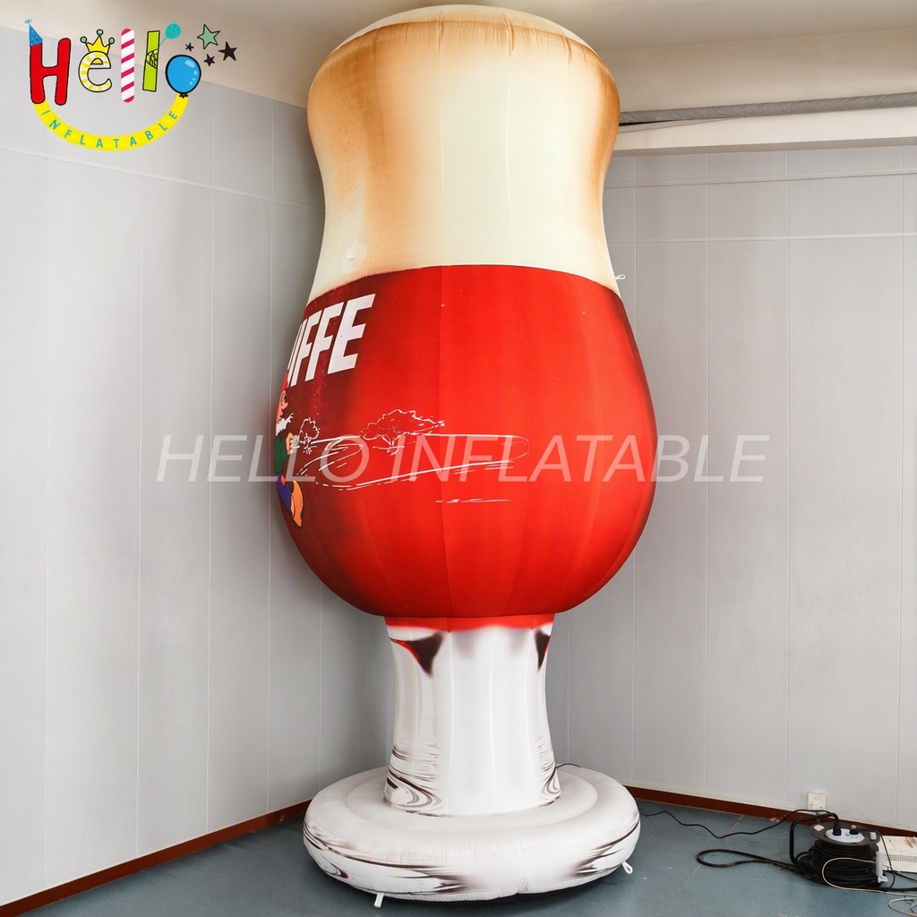 Giant Belgian Beer Glass Inflatable with Gnome Mascot Red Body for Craft Brewery Brand Promotion Display Advertising Inflatables