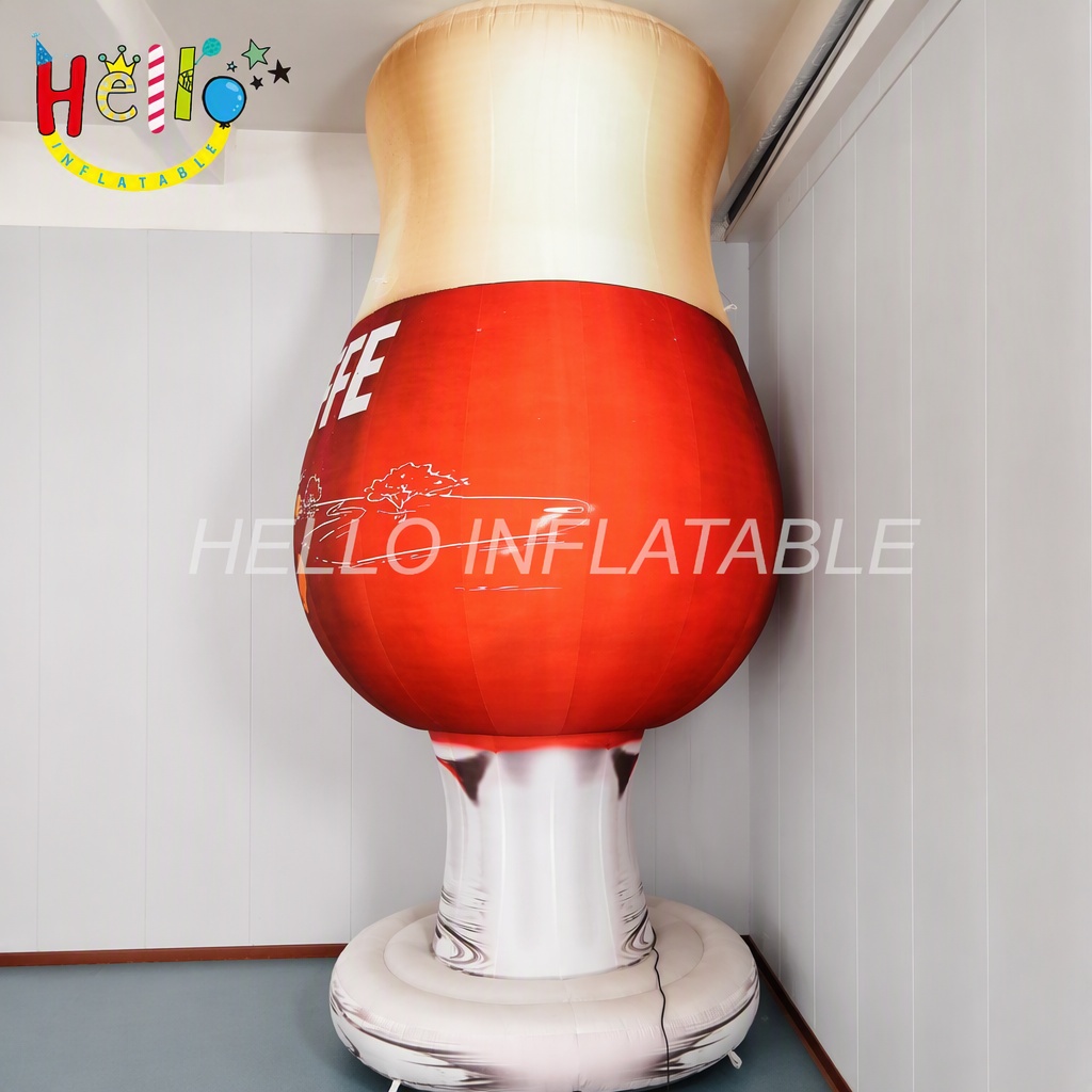Giant Belgian Beer Glass Inflatable with Gnome Mascot Red Body for Craft Brewery Brand Promotion Display Advertising Inflatables