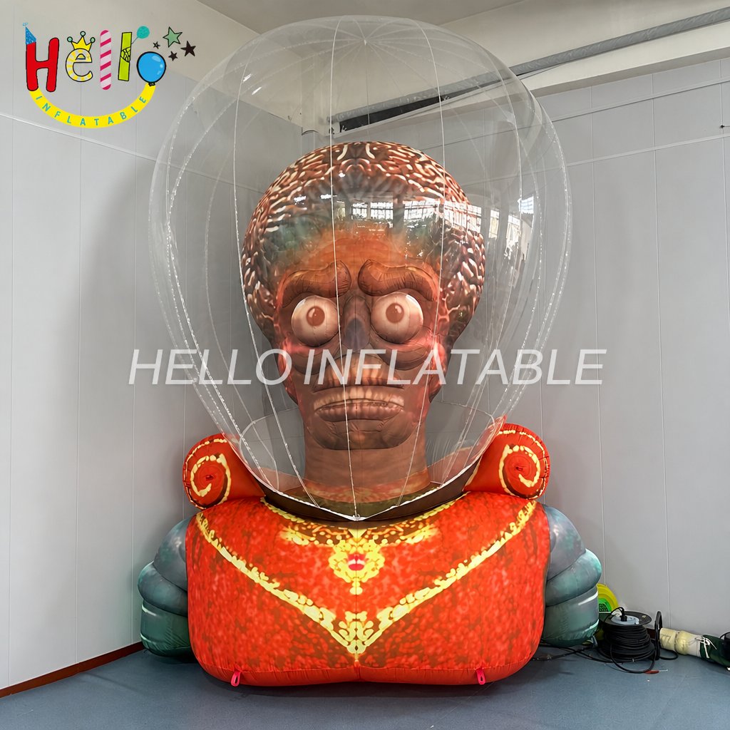 Giant Exposed Brain Alien Inflatable with Transparent Dome for Halloween Yard Decoration Spooky Party Event Advertising Inflatables