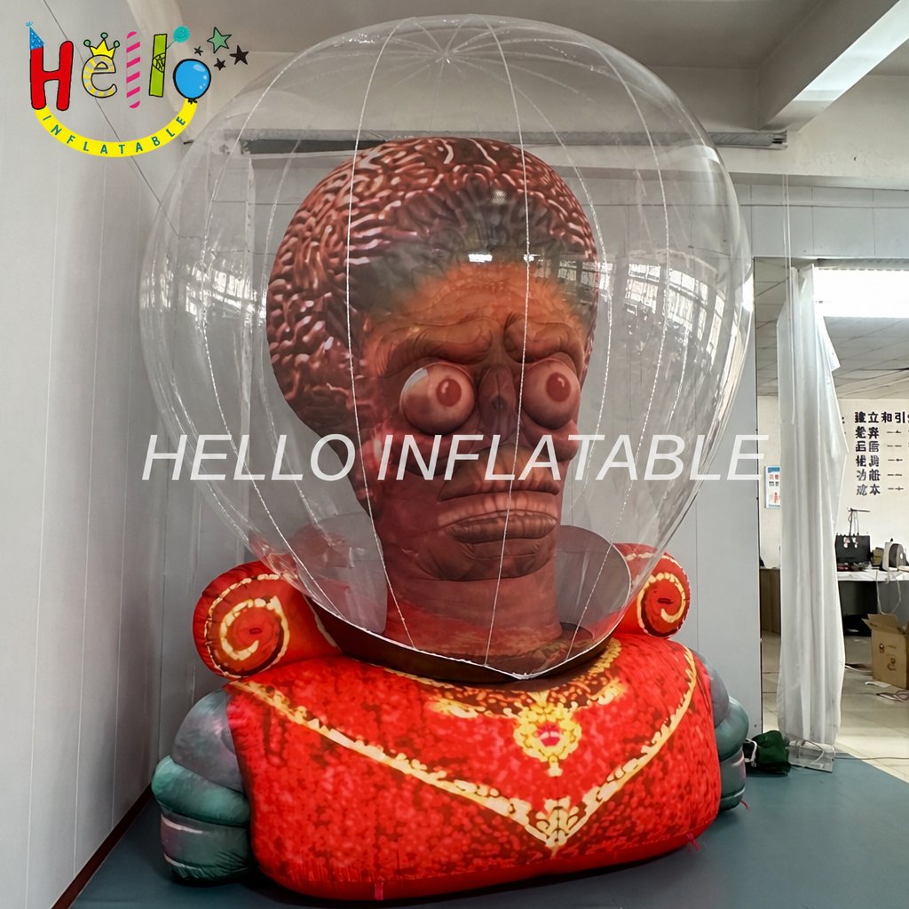 Giant Exposed Brain Alien Inflatable with Transparent Dome for Halloween Yard Decoration Spooky Party Event Advertising Inflatables插图1 Giant Exposed Brain Alien Inflatable with Transparent Dome for Halloween Yard Decoration Spooky Party Event Advertising Inflatables
